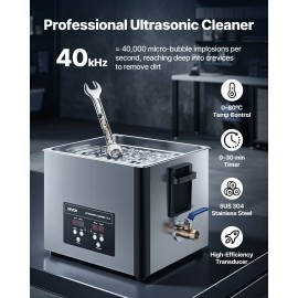 Professional 15L Ultrasonic Cleaner Machine Digital Display 240W Stainless Steel Includes Cleaning Ultrasonic CleanerDefault: Default
