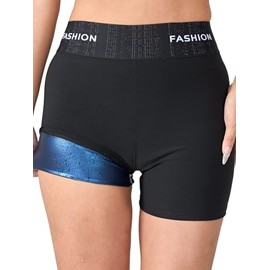 Pantalones cortos de sudor para mujer, adelgazante, compresión para entrenamiento de cintura térmica, leggings adelgazantes