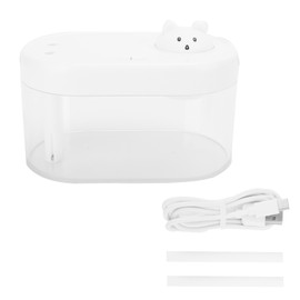 1L Portable Mini Mute Desktop Double Spray Humidifier with Ambient Night Light for Home OfficeWhite