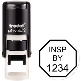 Extra Small Self-Inking Octagon Inspection Stamp - 1/2 Diameter Rubber Inspection Stamp for Marine Surveyors - Reliable Self Inking Inspection Stamp for Precise Marking and Documentation