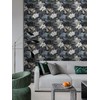 Safiyya Peel and Stick Wallpaper Black Floral Lotus Contact Paper