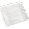 Tebery Set of 4 Square Embossed Ceramic Plate, 10 Inch