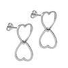 Unique Double Tangle Heart Sterling Silver Earrings