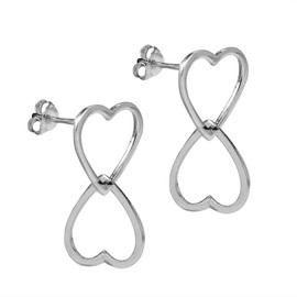 Unique Double Tangle Heart Sterling Silver Earrings