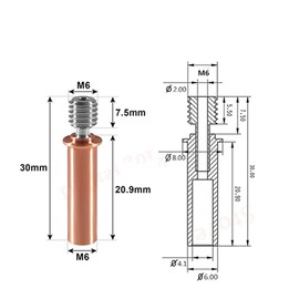 CR6 SE All Metal Bimetal Heatbreak Copper Titanium Upgrade Throat for CR-6 Max/CR-5 PRO Ender 3 V2 Neo/Ender 3 Neo CR10 Printer (CR6 SE Bimetal)