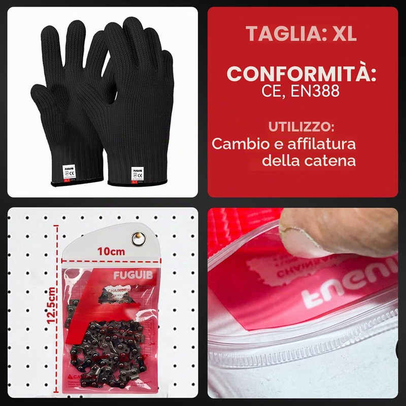Set di 4 Catene per motosega, 35 cm 1,1 mm