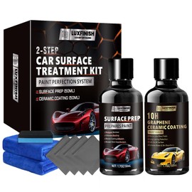 LUXFINISH Ceramic Coating & Surface Prep 2IN1 Professional 10H Graphene Fluid Kit to Protect Car Paint for Better Coating Finish of High Glossy & Hydrophobic Layer - Pack of 2