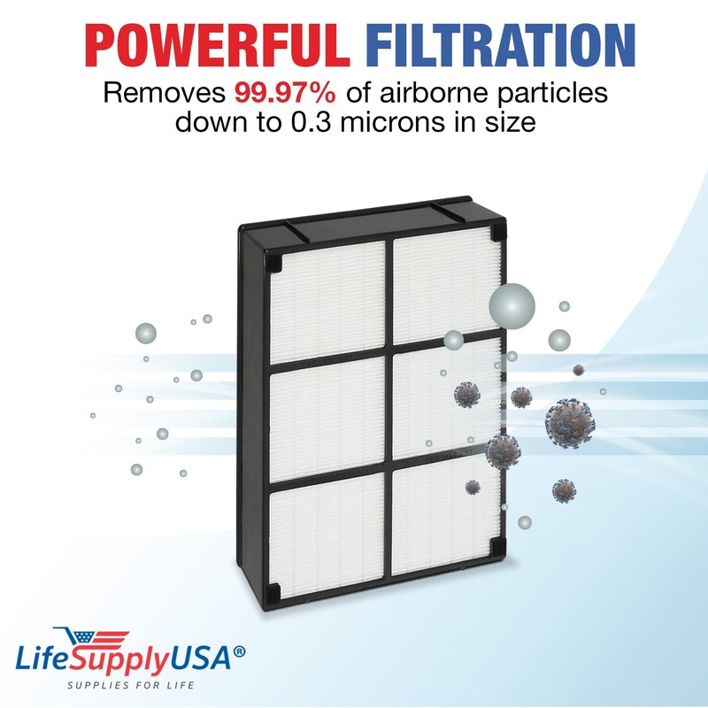 LifeSupplyUSA HEPA Filter Replacement Compatible with Hamilton Beach 04912 TrueAir