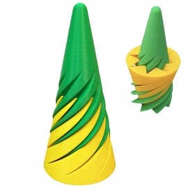 YGCHEN 3D Pyramid Passthrough Sculpture, Cone Fidget Toy, Pyramid Passage Sculpture, Spiral Cone Fidget Toy, 3D Pyramid Shuttle Statue Model, Stress Relief Finger Games for Children Adults