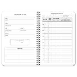 BookFactory Blood Pressure Log Book - Medical Tracking Notebook, 104 Pages (6x9 inches) (Made in USA)