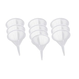 Mini Clear Funnel 10-Pcs Narrow Neck Perfume Funnel Polyethylene Small Funnel Kitchen Use Plastic Funnels for Lab, Water Bottle, Powder,Capsule,Oils, Filling Bottles, Urn Funnel Filling Kit