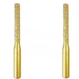 FANGHUIER Diamond Drill Bits for Stone Mortar Rake Grout Rake Edge Profile Bits For Rotary，Mortar Rake Drill Bit,Ceramic and Tile, 2-Pack, 6.35mm x 5mm x 65mm (Golden)