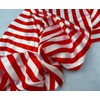 White/red 1inch Stripe Soft/Silky Charmeuse Satin Fabric. Sold by The