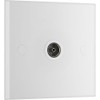 BG Electrical 960-0J Single Co-Axial Socket, White Moulded, Square Edge
