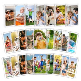 SAMYUCHO 25 Packs Acrylic Magnetic Picture Frame for Refrigerator, Mini Wallet Size Picture Frames, Clear Magnet Photo Frames Holder for Polaroid Instax Mini Fuji Film, 2.36 x 3.54 Inch