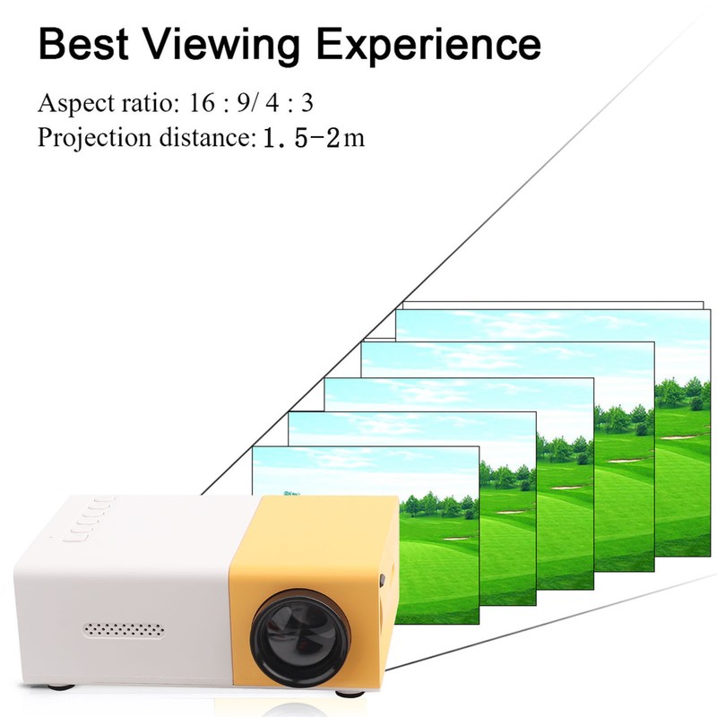 Mini Stylish Home Theater Portable LED Projector High Definition Support