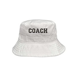 DSY Lifestyle Coach Embroidered Bucket Hat - Unisex Summer Sun Hat (White)