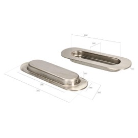 KOTARBAU® Stainless Steel Shell Handle 120 x 40 x 9 mm Oval Sliding Door Handle Recessed Sliding Door Handle Recessed Grip Shell Furniture Handle