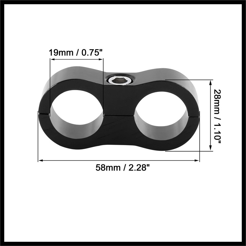 Hihaha 4pcs Black AN10 19mm Car Hose Separator Clamp Adapter