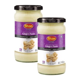 Shan Ginger Paste 10.93 oz (310g) - Traditional Taste Enhancing Cooking Paste from Fresh Ground Ginger - Suitable for Vegetarians - Airtight Glass Jar (Pack of 2)