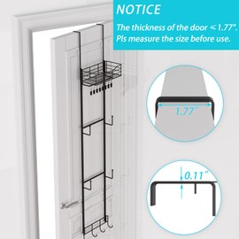 VITVITI Over The Door Hat Rack Organizer, 4 Tier Cowboy Baseball Cap Hat Rack for Door Wall Mounted, Metal Over Door Hanging Hat Organizer for Closet Bedroom, Black