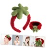 SAFIGLE Versatile Strawberry Leaf Headband Spa Makeup Accessory Set Skincare
