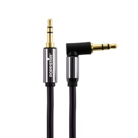 POPPSTAR 0.5 m audio cable jack (3.5 mm jack cable, straight 90°, gold-plated), headphone cable, speaker cable for headphones, smartphone, MP3 player, car radio and much more