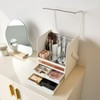 Domestic cosmetic organizer with lid, vanity makeup box / 국산 뚜껑있는 화장품 정리함 화장대 메이크업박스