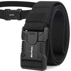 AivaToba Tactical Belt Work Belt Men's Black Nylon Fire Brigade Outdoor Military Belt Quick Release Metal Buckle Gifts for Men Father's Day