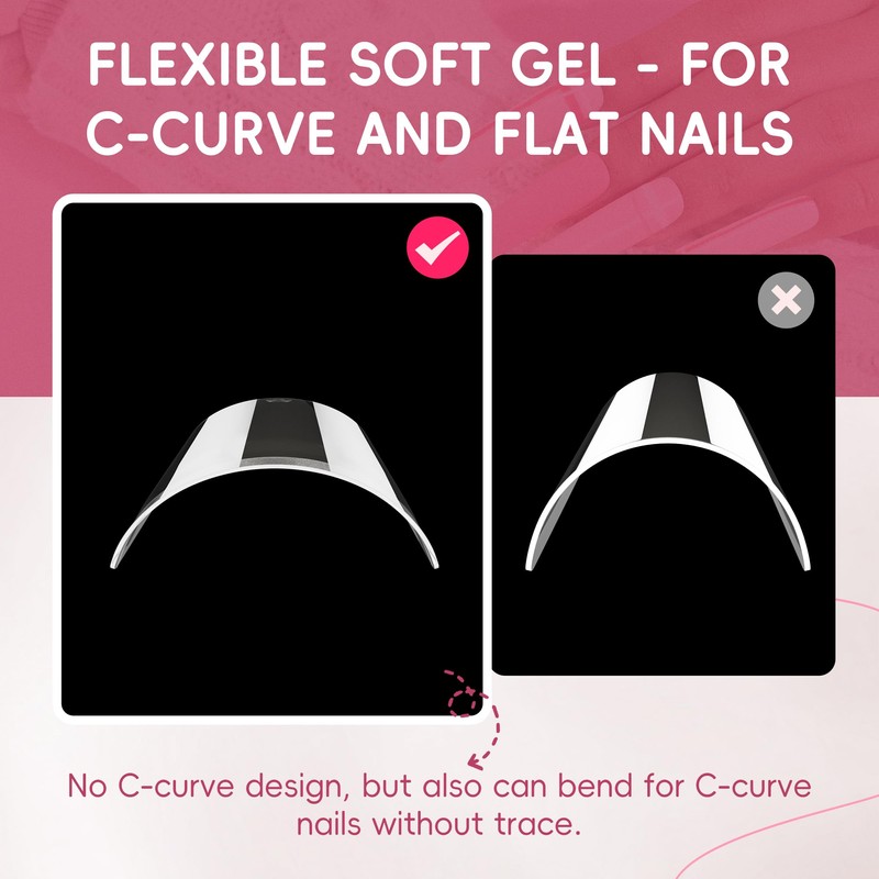 Luckyfairy XXL Nail Tips Square 120 Pcs 12 Sizes -
