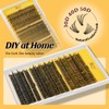 QUEWEL Wimpern-Extensions 30D+40D+50D 3 gemischte Stile Cluster-Lashes, 280 Stück Lash-Extension