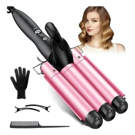Rizadora De Cabello De 3 Barriles, 25mm Rizador De Pelo                                                                                               