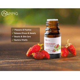 AOPING Strawberry Essential Oil - 100% Pure Organic Natural Plant (Fragaria x ananassa) Strawberry Oil for Diffuser, Aroma, Massage, Perfume, Spray - 0.33oz