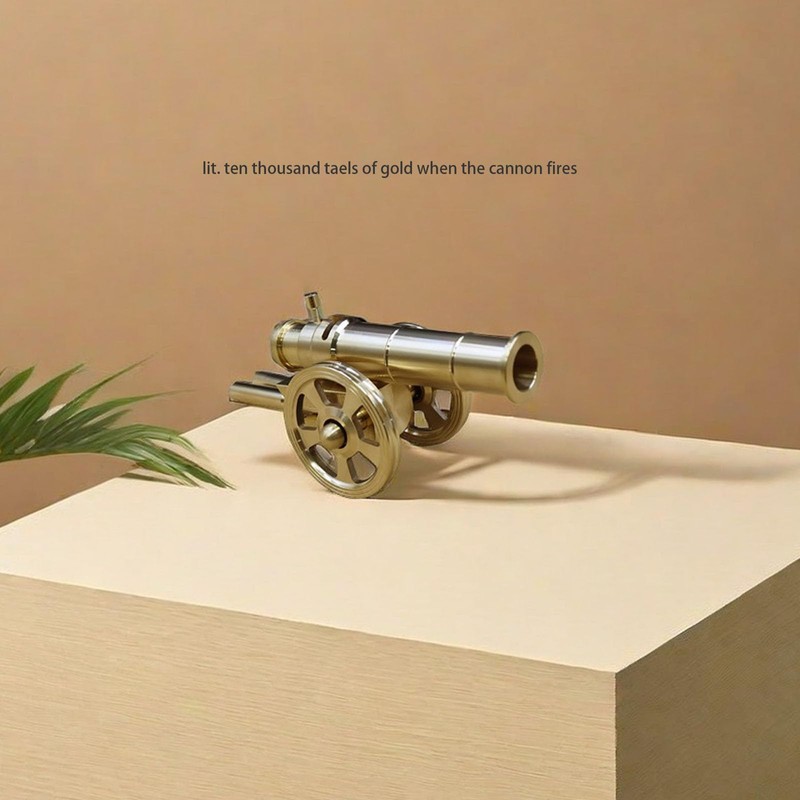 Heuvcnsr Model Cannon Decoration,Mini Cannon Home Solid Brass Cannon Brass