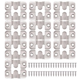 GDFYMI 10 Pcs Sectional Couch Connectors, Stainless Steel Furniture Sofa Interlocking Sectional Connectors with Screws (Silver, Small)