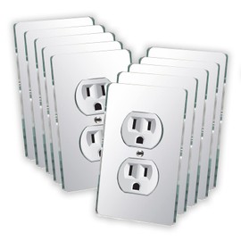 10PC Mirror Light Switch Plates Double hole Outlet 4.72" X 2.91" Switch Light Cover Durable Wall Plates Outlet Covers Acrylic Mirrored Decorative (Double hole Outlet)