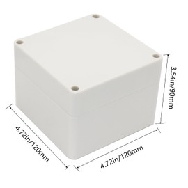 Raculety Project Box IP65 Waterproof Junction Box ABS Plastic Electrical Boxes DIY Electronic Project Case Power Enclosure White 4.72x4.72x3.54 inch (120 x 120 x90 mm)