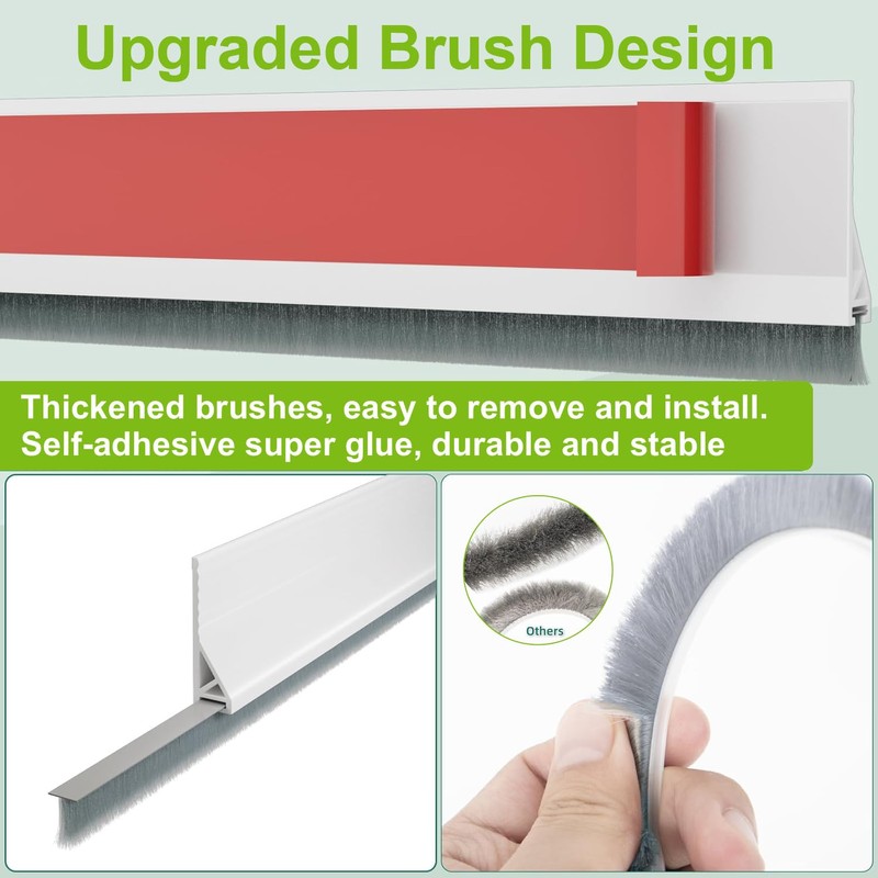 DINGLIAN 2 PCS Door Draft Stopper for Bottom with Brush,