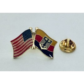 USA - GERMANY Eagle FRIENDSHIP CROSSED FLAGS LAPEL PIN - NEW COUNTRY PIN