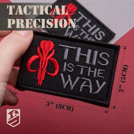 Bluyellow 2Pcs This is The Way Patch, Warrior Code Hook and Loop Embroidered Morale Tactical Patches for Military Backpack, Tactical Vest, Military Helmet, Dog Vest Harness, 2x3 Inches
