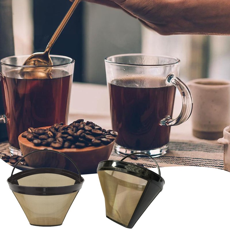 CLKE 2Pcs Reusable Coffee Filter, Universal Permanent Coffee Filter, Washable