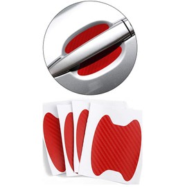 Pincuttee Car Door Handle Scratch Protector 4 Pack,Car Door Handle Protective Films Universal Fit,Door Handle Stickers and Decals Accessories (Red,4PC)