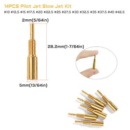 14PCS Pilot Jet Slow Jet Kit for Mikuni Carburetor RS 34 36 38 HS 40 HSR HS TM33-8012 TM36-68 VM28/486 10# ~ 42.5#