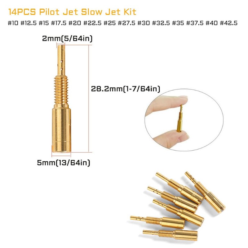 14PCS Pilot Jet Slow Jet Kit for Mikuni Carburetor RS