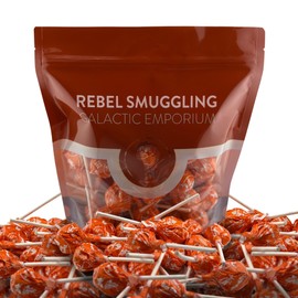 Orange Lollipops with Chewy Center Bulk Bag of 60 Pops by Rebel Smuggling Galactic Emporium (Approx. 2.5lbs)