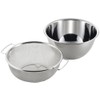 Yoshikawa 3804633 Colander Ball Set, Easy to Drain, Silver, Set