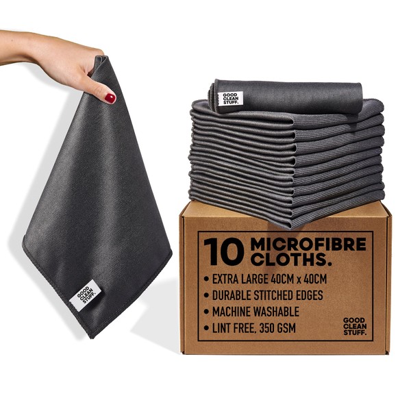 Good Clean Stuff. 10 Large Microfibre Cleaning Cloths, All-Purpose Surface