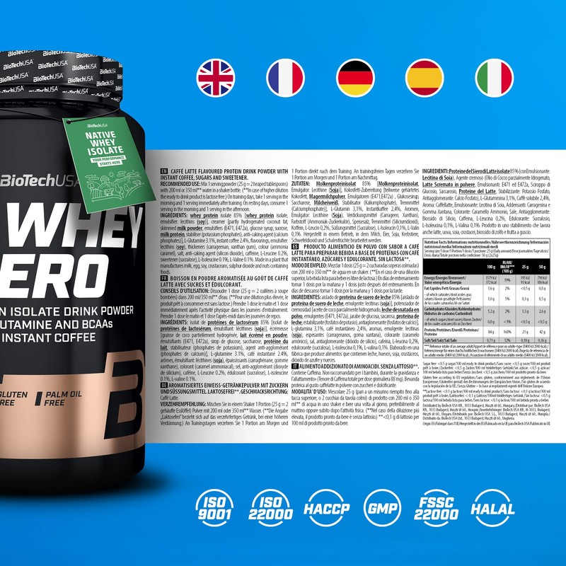 BioTechUSA Iso Whey Zero | Gluten, Sugar Free | Lactose