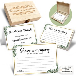 Share A Memory Cards For Celebration of Life Decorations, 50 Psc Share A Memory Box For Funeral Memorial for Funeral Wedding Birthday Graduation Bridal Shower Guest Book Ideas(Eucalyptus) -A02
