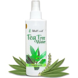 Well's Floral Water Mist Spray (Tea Tree) | 8 fl. oz. | 100% Natural | Hydrating & Soothing | For Skin & Hair Care